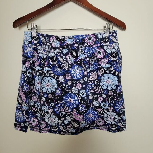 Womens T  by Talbots Cotton Tennis Golf Hiking Active Skort Blue Floral … - Picture 1 of 4